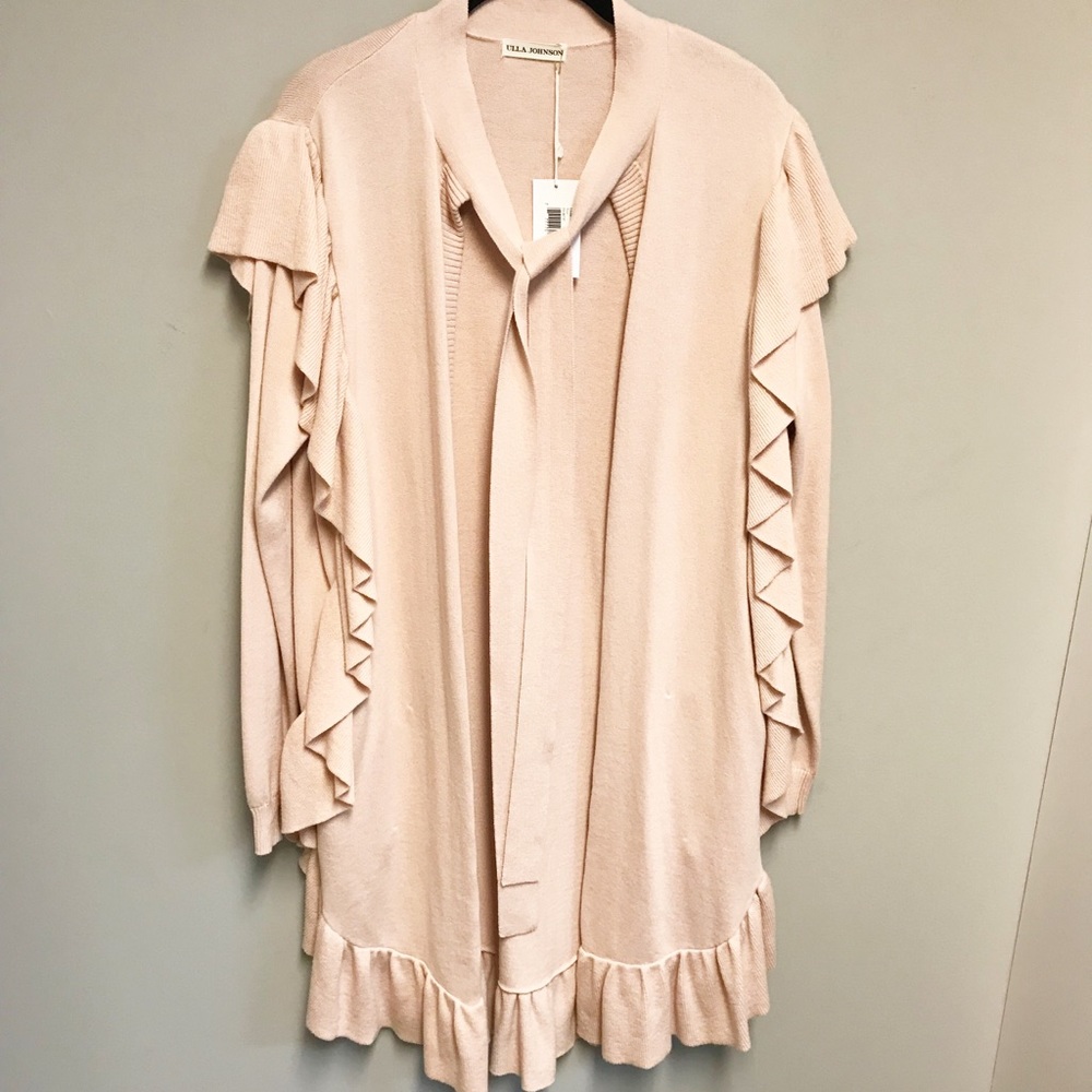 ULLA JOHNSON Leona cardigan. Blush pink, SZ M